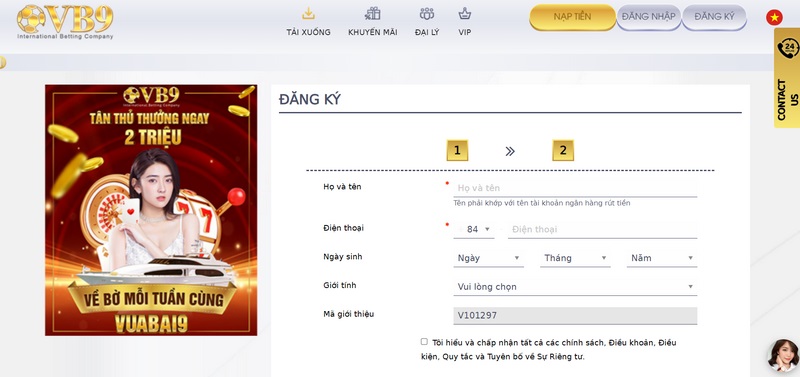 Xác nhận đầy đủ thông tin cá nhân trước khi hoàn tất đăng ký