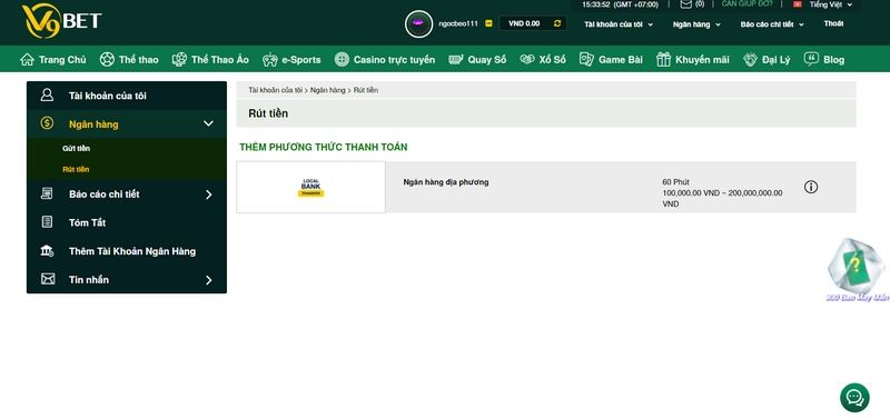 Cách rút tiền V9BET trên điện thoại di động siêu nhanh