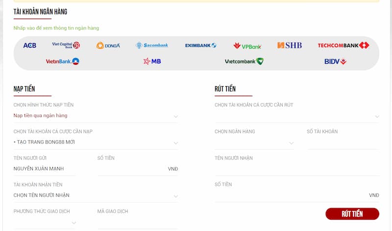 Hướng dẫn nạp tiền Mibet
