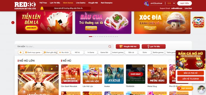 Các sản phẩm cá cược hot hit có tại RED88