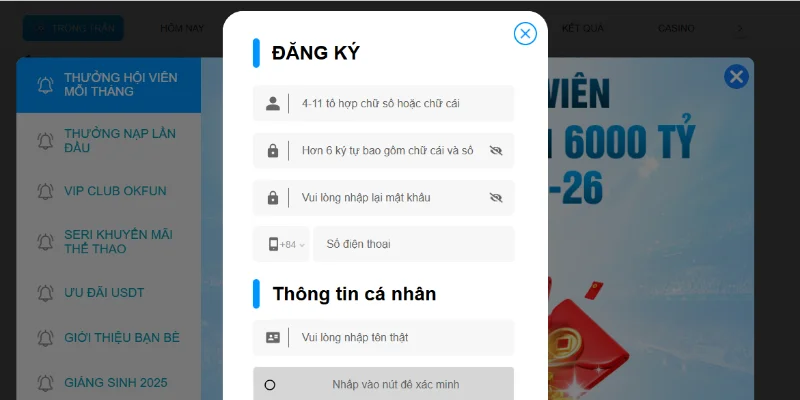 Quy trình đăng ký được thiết kế đơn giản