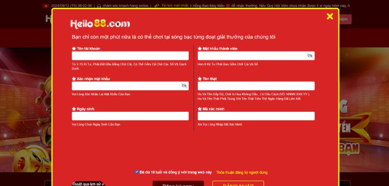 Chi tiết từng bước tham gia đăng ký HELLO88